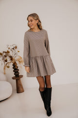Katy check dress bordeaux