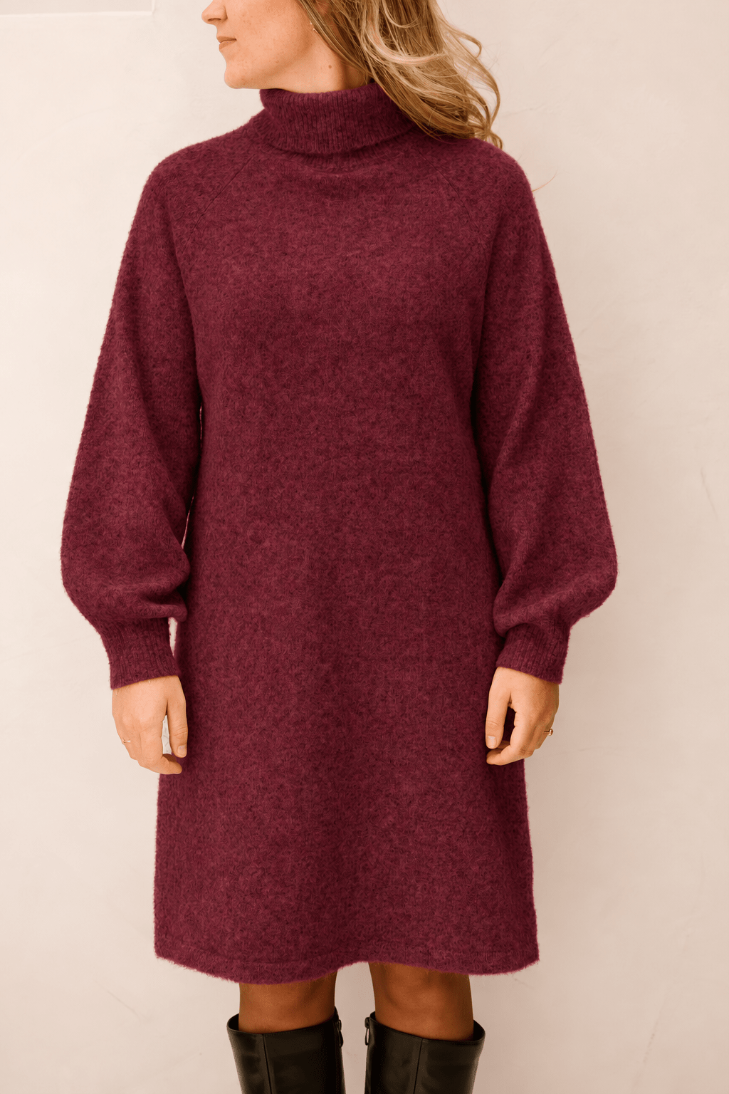 Adora sweater dress bordeaux - Bij Keesje - Bij Keesje - Jurk