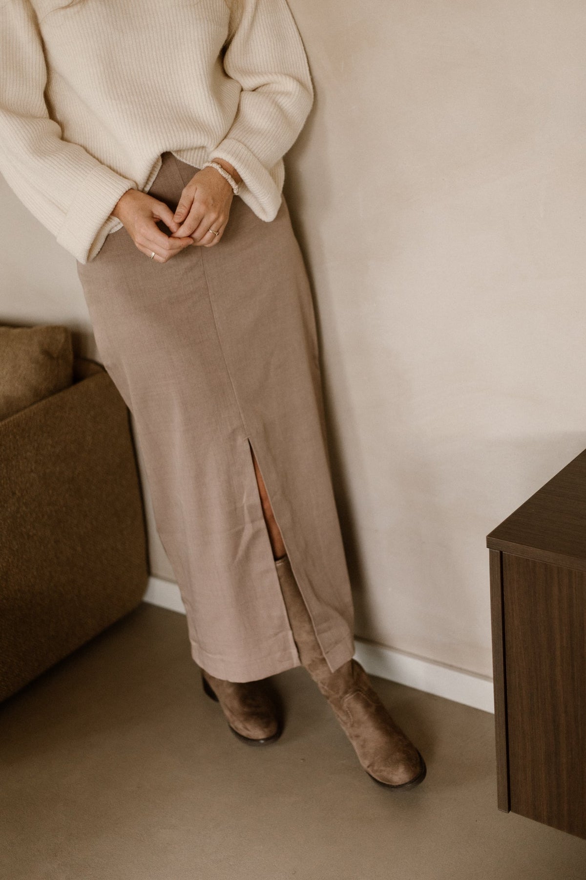 Agatha Skirt Taupe - Bij Keesje - Bij Keesje The Label - Rok