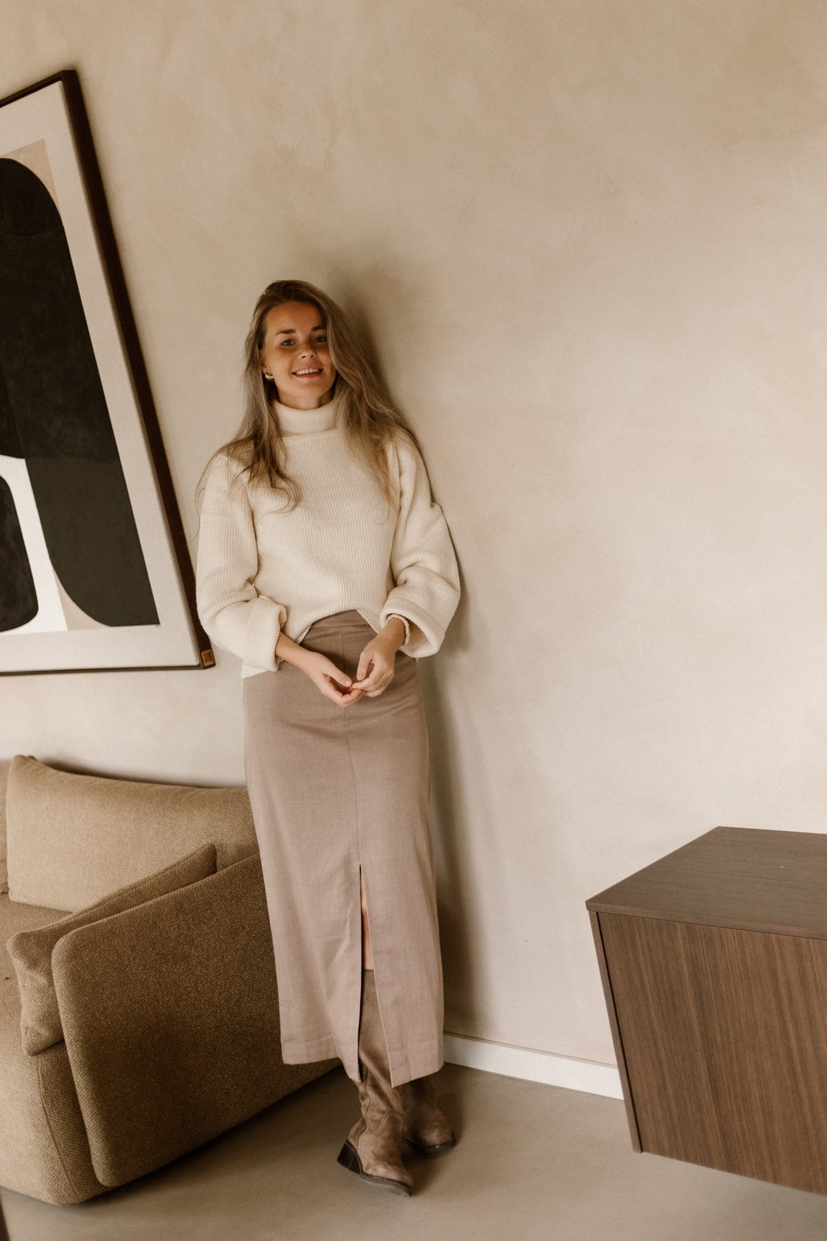 Agatha Skirt Taupe - Bij Keesje - Bij Keesje The Label - Rok