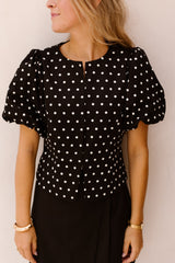 Anela Dot Blouse Black