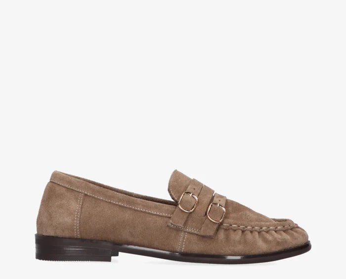 Anica 3-d suede loafer taupe - Bij Keesje - Tango - Schoenen