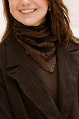 Ariya paisley knit scarf brown melange - Bij Keesje - Neo Noir - Sjaal
