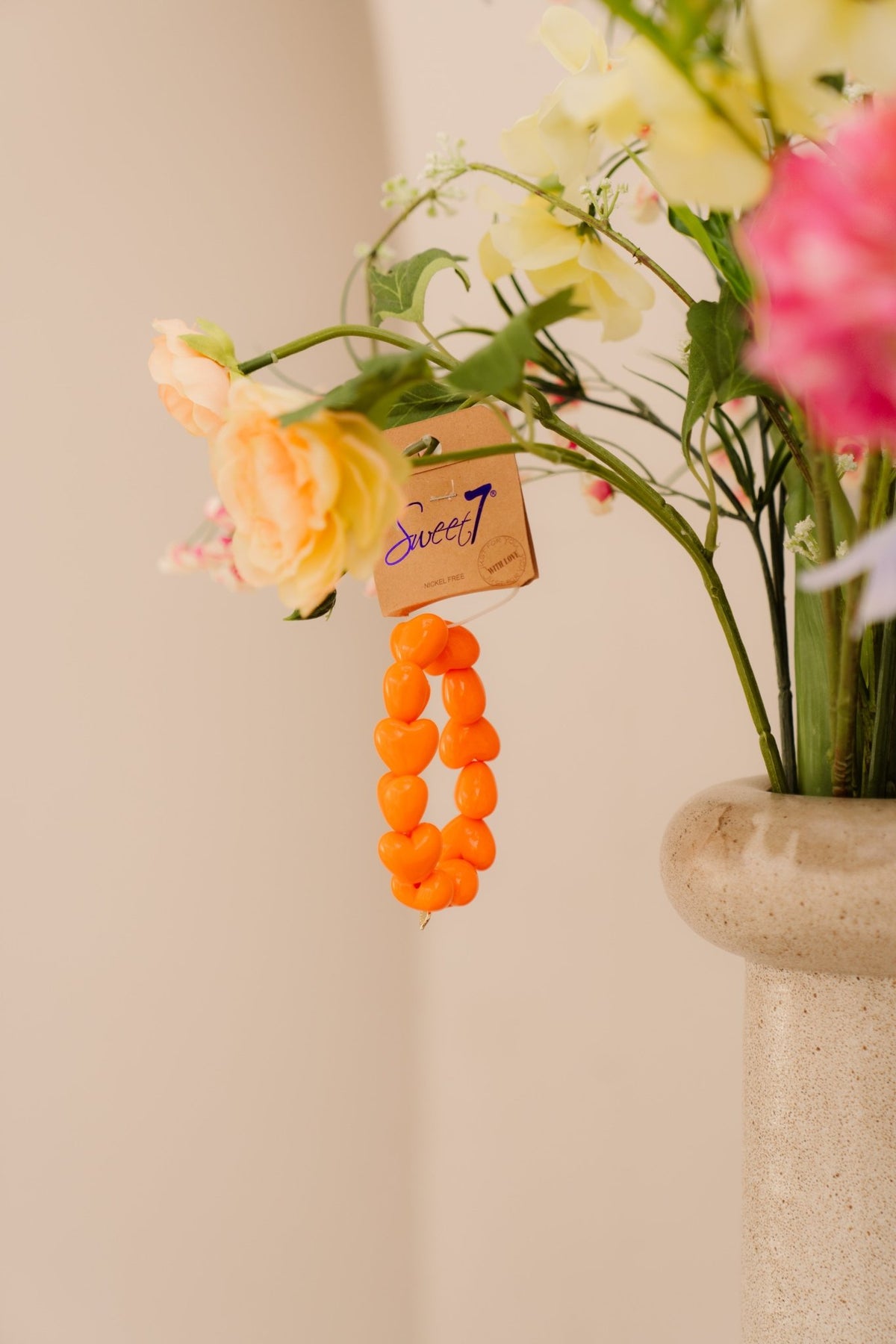 Armband hartje oranje 1518 - Bij Keesje - Bij Keesje - Armband