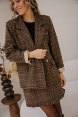 Barb check jacket brown