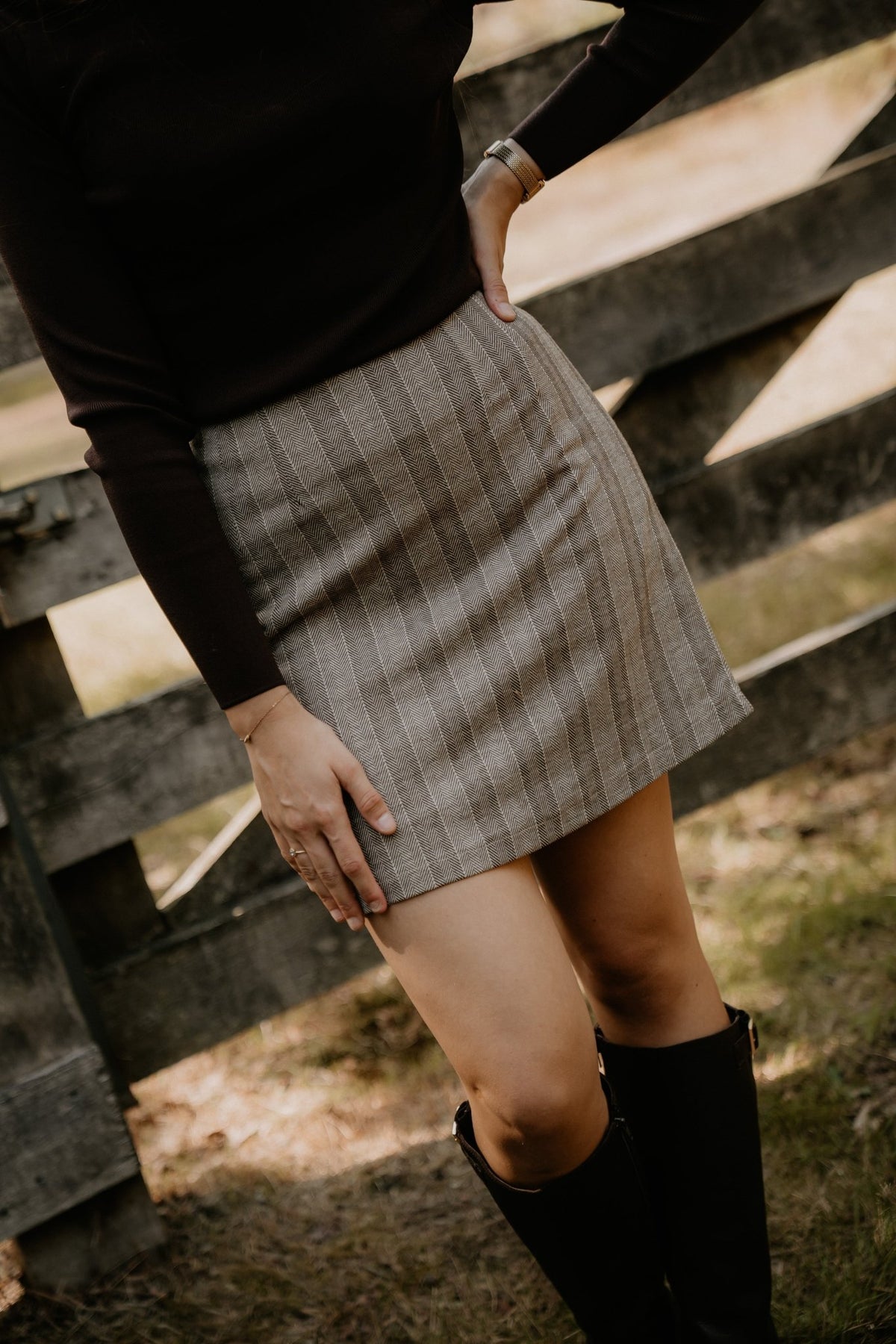 Benthe Skirt Brown/Beige - Bij Keesje - Bij Keesje The Label - Rok