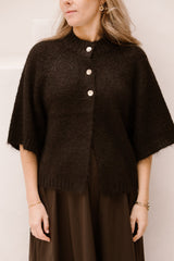 Benuta fluffy knit cardigan dark brown