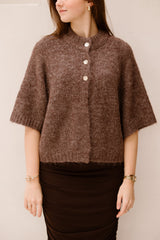Benuta fluffy knit cardigan light brown