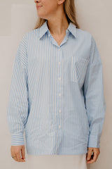 Blouse striped multi blue-white