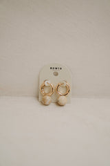 Earrings Flower White Pearl