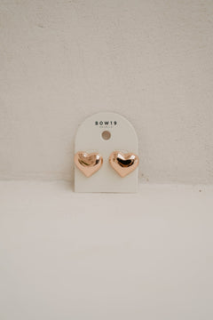 BOW19 Earring Heart Stud gold - Bij Keesje - BOW19 -
