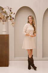 Britt plooi rok beige