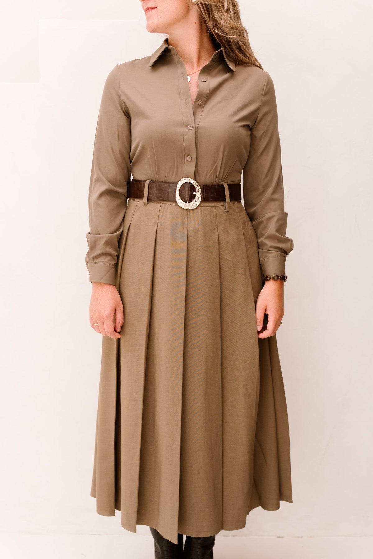 Brittni Western Dress Khaki - Bij Keesje - Bij Keesje - Jurk