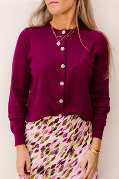 Cardigan magenta - 202903 - Bij Keesje - mi piace - vest