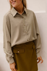 Check blouse green white