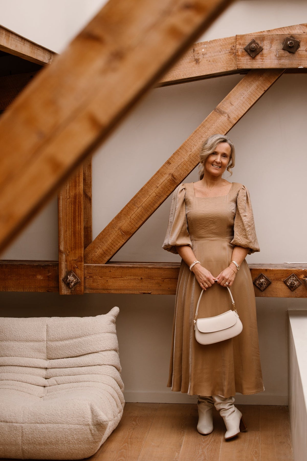 Coco long dress camel - Bij Keesje - Maere - Jurk