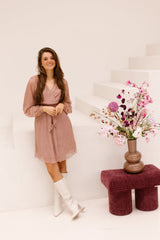 Dalena Plisse Dress Sparkeling Rose