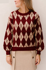 Delilah Knitted Sweater Dark Cherry