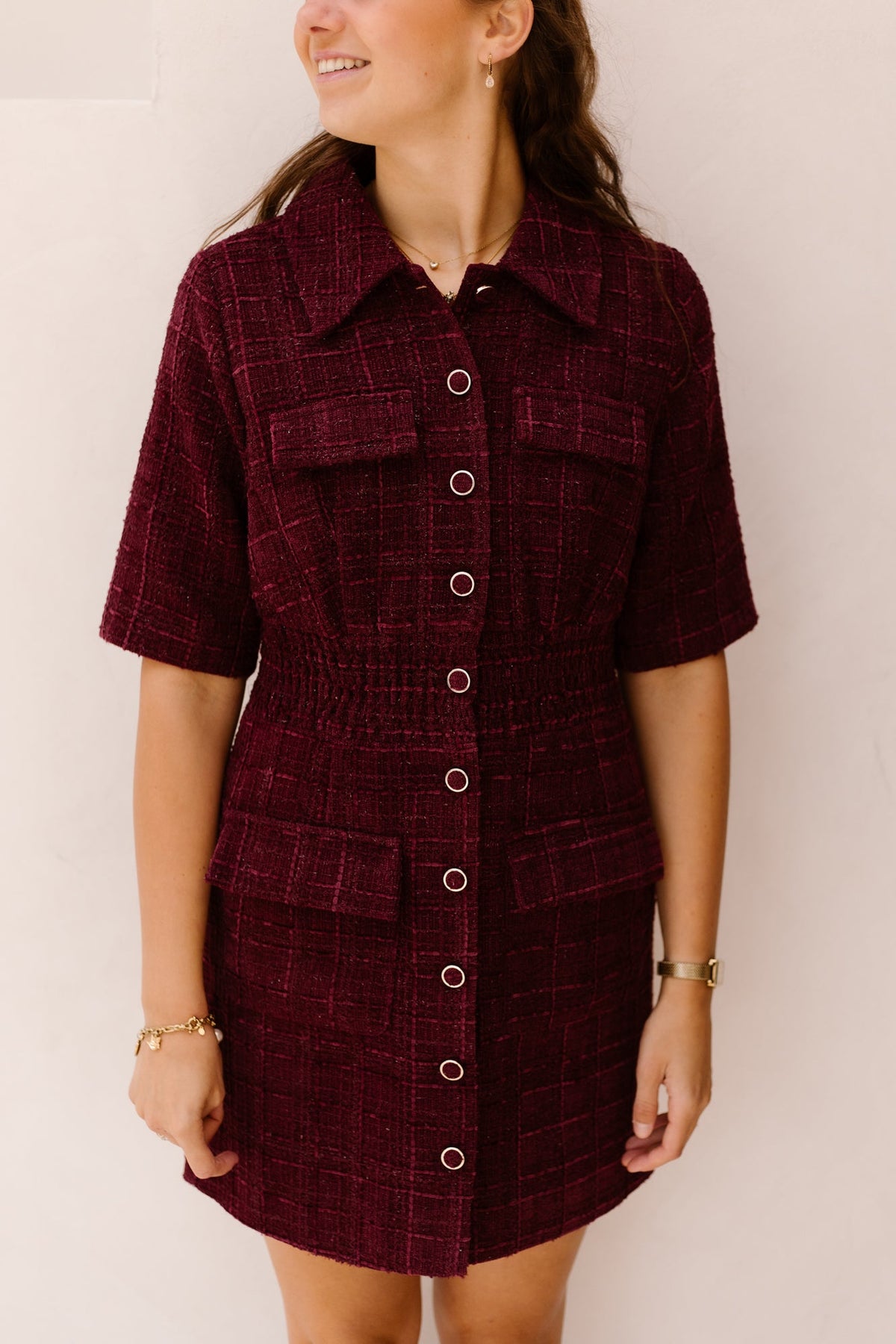 Deluxe Dress Burgundy - Bij Keesje - Freebird - jurk