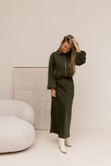 Denielle Heavy Sateen Jacket Deep green