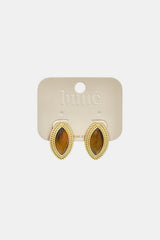 Oorbellen Theresa gold stud brown