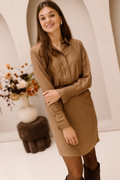 Dilan Dress Glitter Caramel - Bij Keesje - Freebird - Jurk