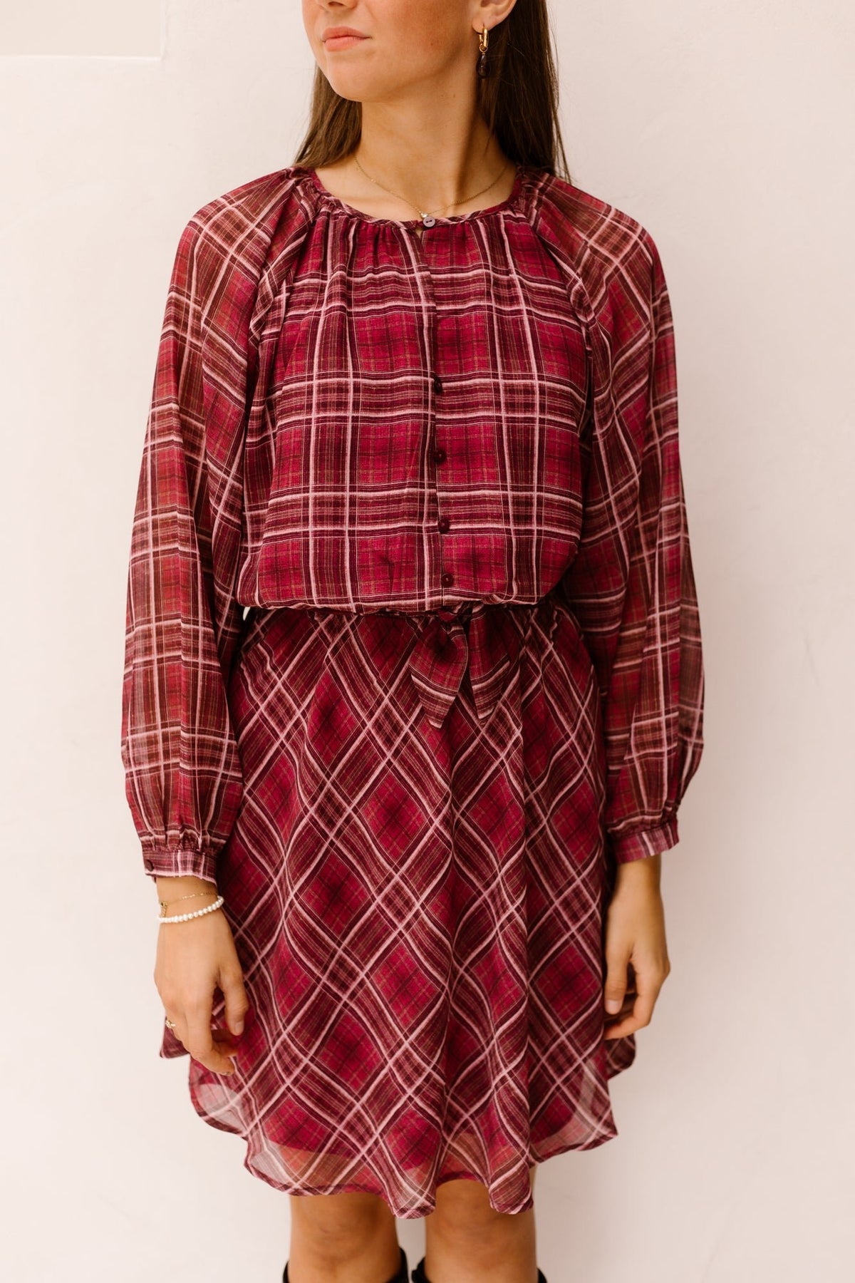 Dress Autumn Check Print 14517 - Bij Keesje - Esqualo - Jurk