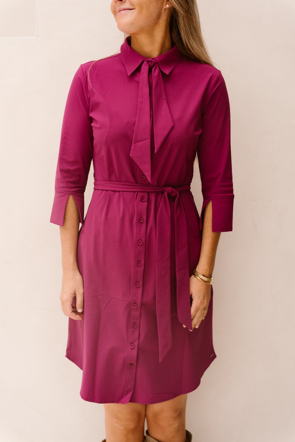 Dress bow magenta - 202708 - Bij Keesje - mi piace - jurk