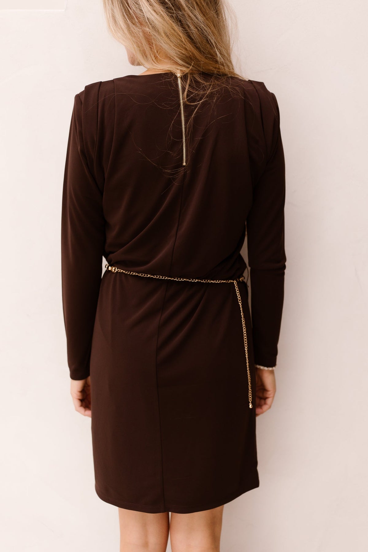 Dress pleats - Cacao - 05526 - Bij Keesje - Esqualo - jurk