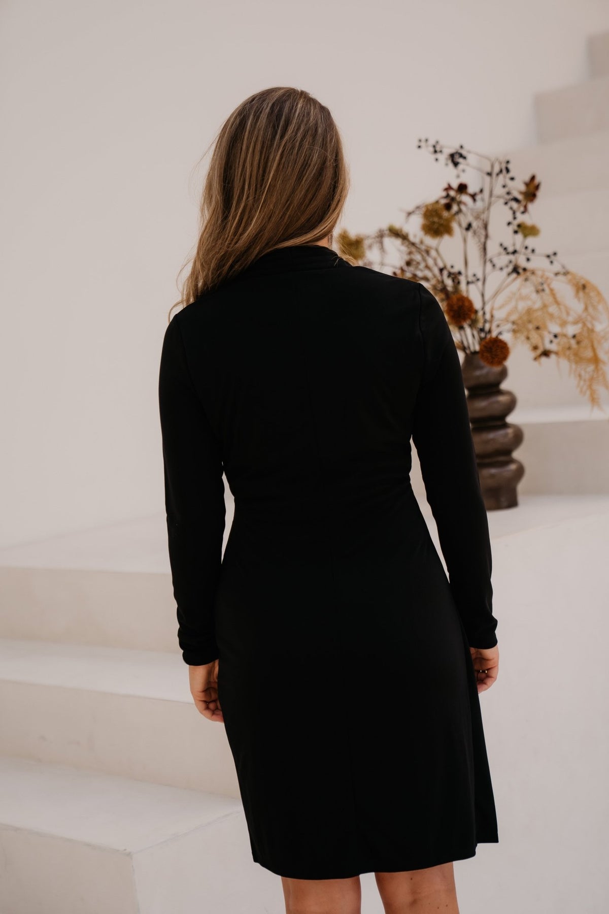 Dress Waist Detail Black 05525 - Bij Keesje - Esqualo - Jurk
