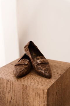 Duna 28-d suede loafer print - d.brown - Bij Keesje - Tango - Schoenen