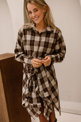 Ebby check jacket brown
