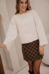 Edie button cardigan beige