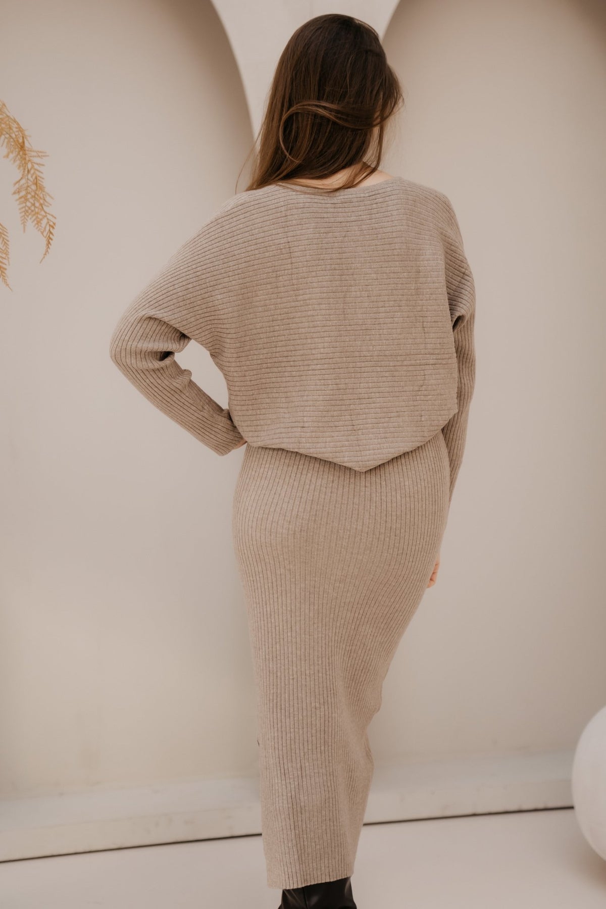 Eileen knit set taupe - Bij Keesje - Bij Keesje - Set