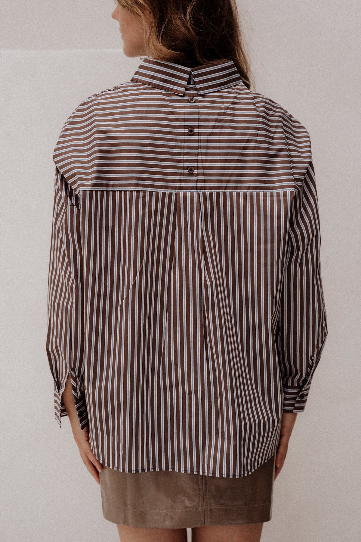 Eliz Blouse Stripe Brown Blue - Bij Keesje - Bij Keesje - Blouse