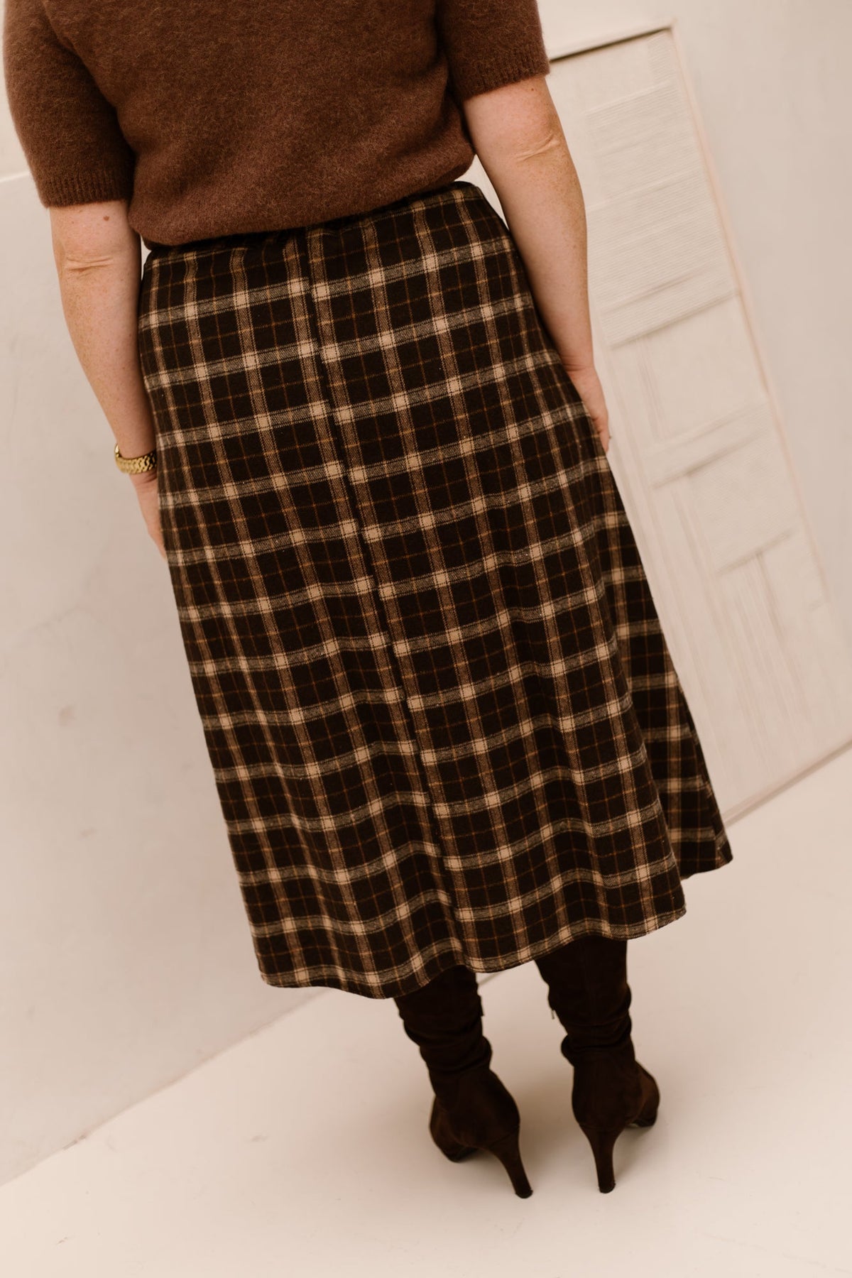 Elke check skirt brown - Bij Keesje - Bij Keesje - Rok