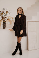 Elle glitter dress brown