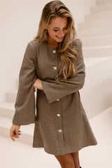Erika blazer check dress brown