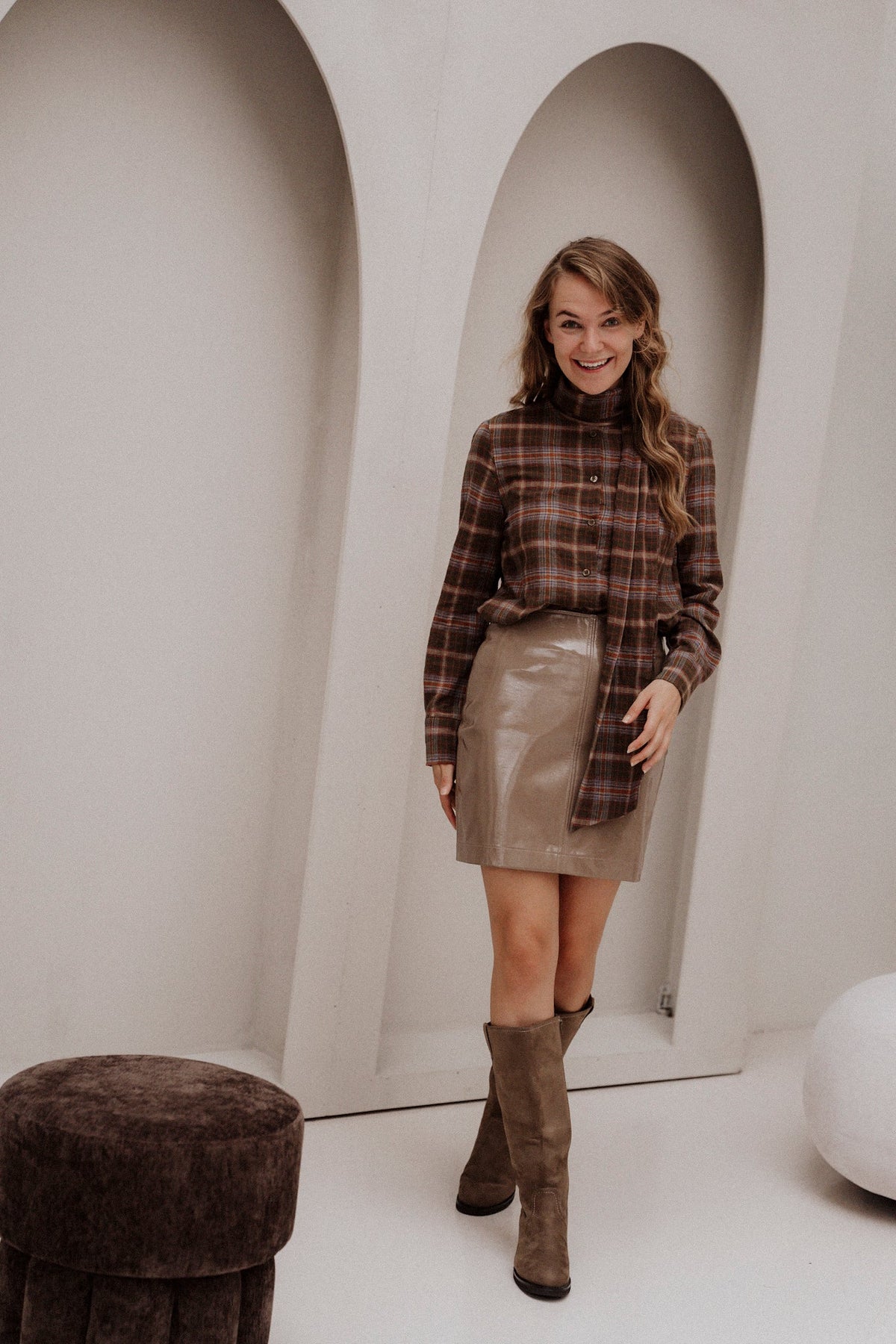 Esmee blouse ruit strik - Bij Keesje - Bij Keesje - Blouse