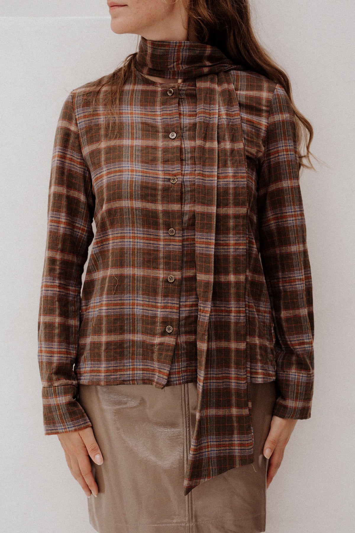 Esmee blouse ruit strik - Bij Keesje - Bij Keesje - Blouse
