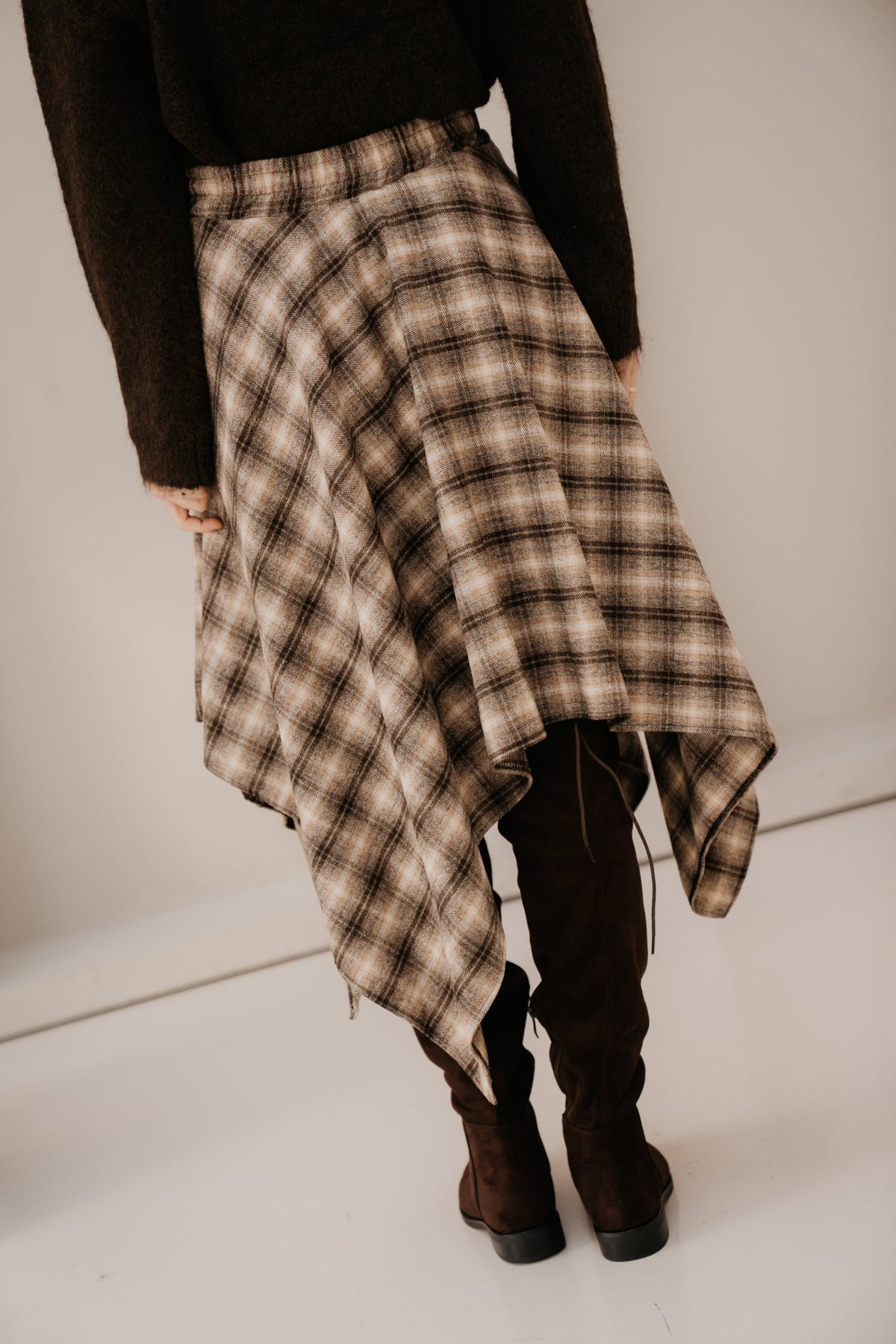 Evianne check maxi skirt brown - Bij Keesje - Bij Keesje - Rok
