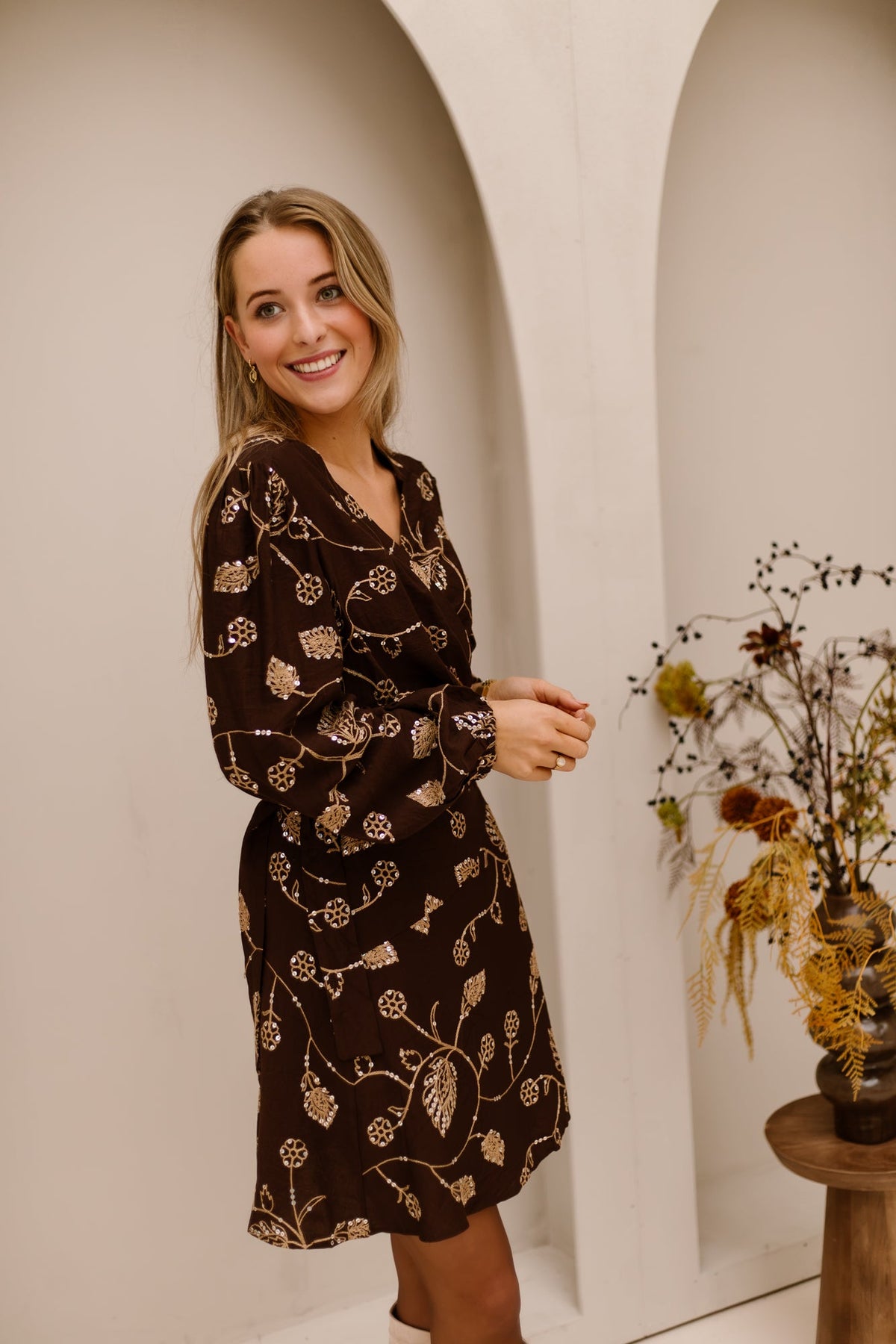 Felice dress Mocha brown - Bij Keesje - FLURESK - Jurk