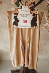 Radlerhose mit hoher Taille in Hautfarbe