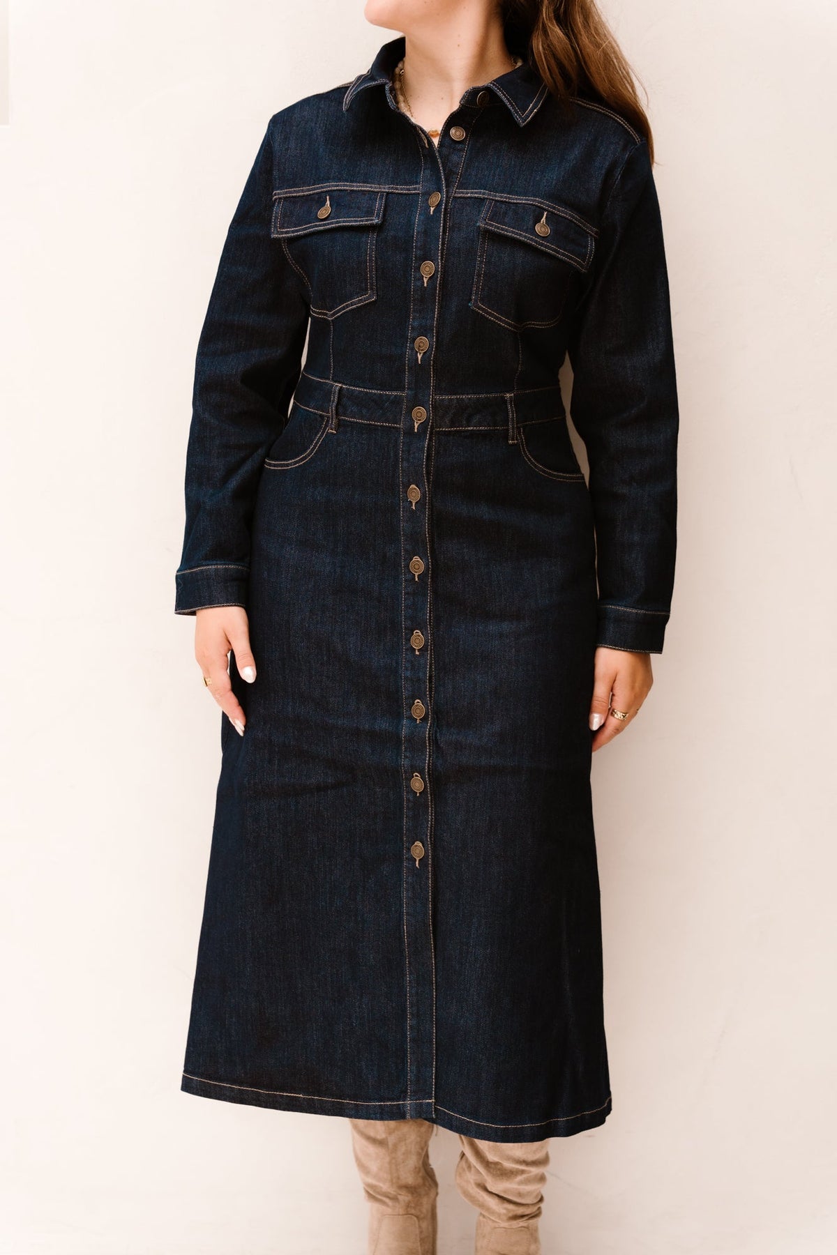 FQSara dark blue denim dress - Bij Keesje - Free/Quent - Jurk