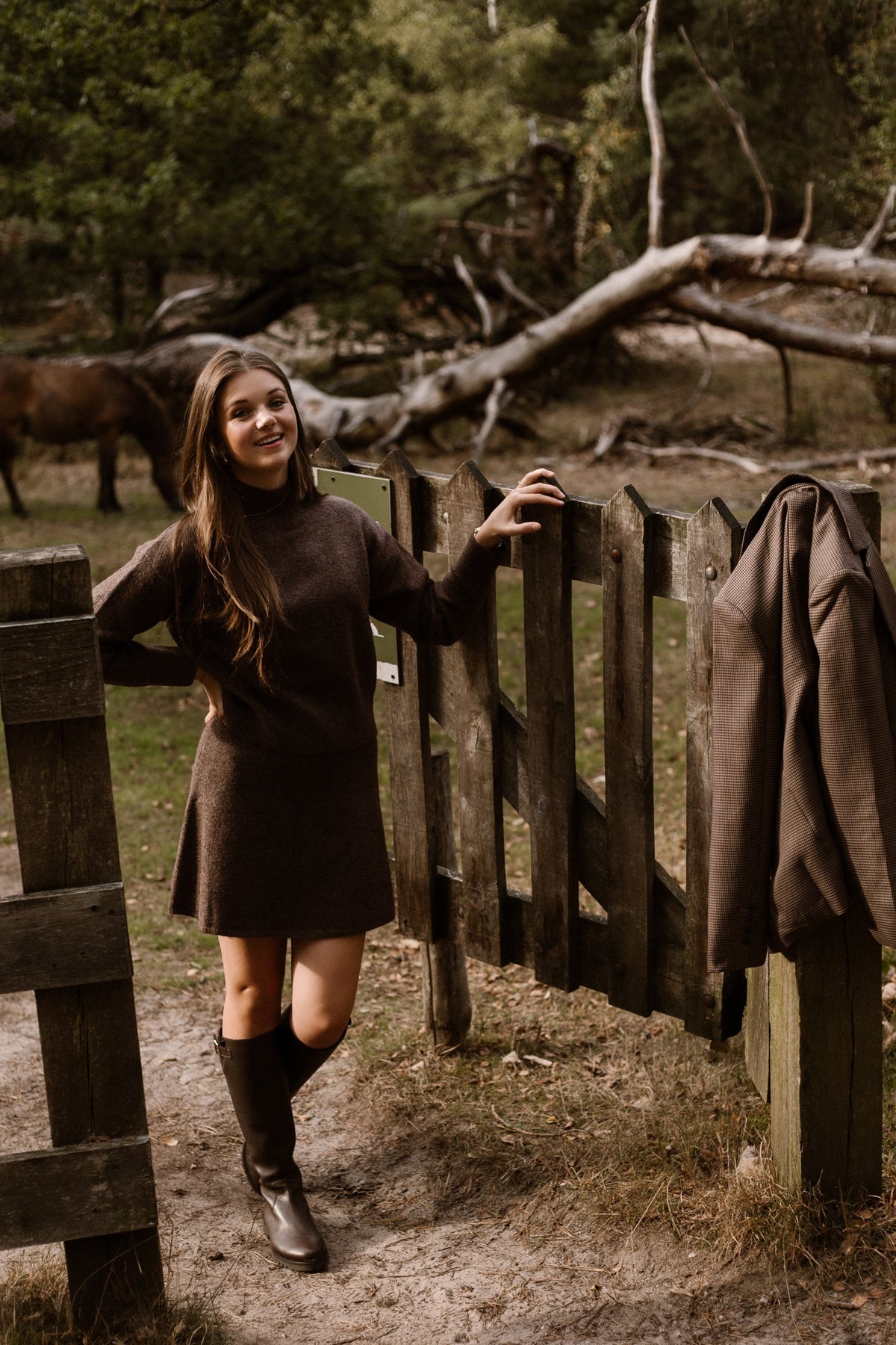 Gisa skirt brown melange NN - Bij Keesje - Neo Noir - Rok