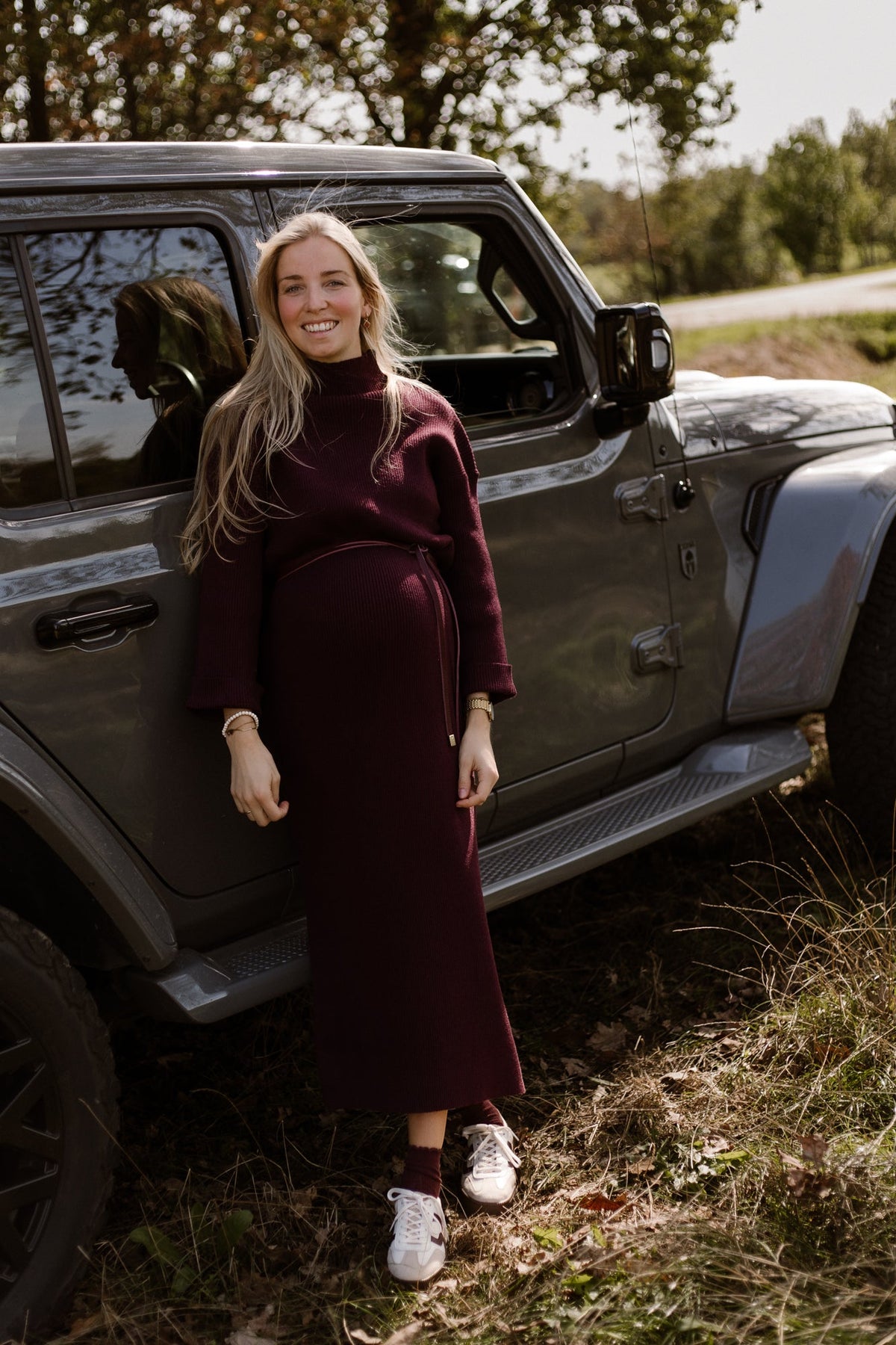 Greet Knit Dress Plum - Bij Keesje - Bij Keesje The Label - Jurk