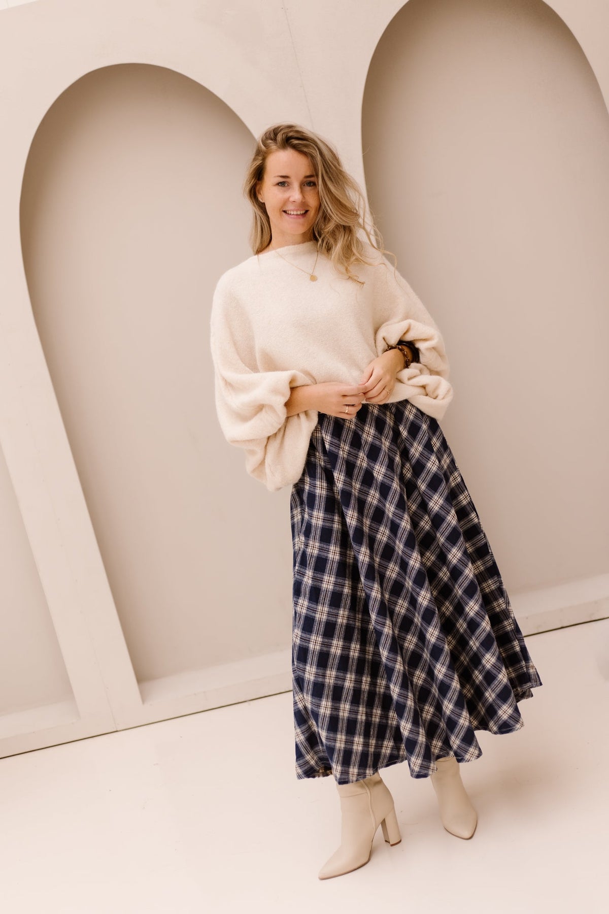Hazel Check Skirt Blue - Bij Keesje - Bij Keesje - Rok