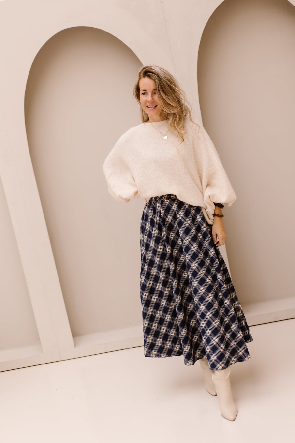 Hazel Check Skirt Blue - Bij Keesje - Bij Keesje - Rok