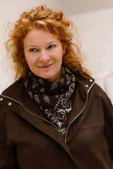 Hollis Schal Dunkelbraun/Creme