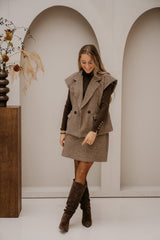 Ila Rock mit Rautenmuster camel/schwarz